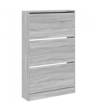 vidaXL Shoe Cabinet Grey Sonoma 80x21x125.5 cm Engineered Wood — Size: 80 x 21 x 125.5 cm