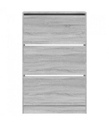 vidaXL Shoe Cabinet Grey Sonoma 80x21x125.5 cm Engineered Wood — Size: 80 x 21 x 125.5 cm
