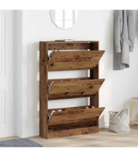 vidaXL Shoe Cabinet Old Wood 80 x 21 x 125.5 cm Engineered Wood