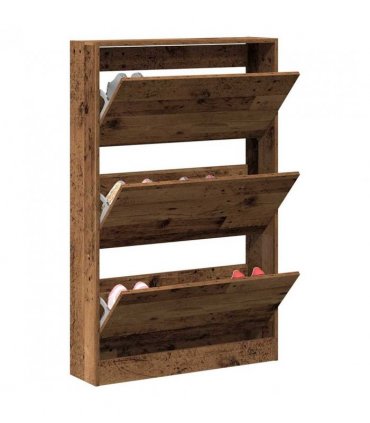 vidaXL Shoe Cabinet Old Wood 80 x 21 x 125.5 cm Engineered Wood