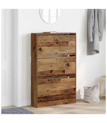 vidaXL Shoe Cabinet Old Wood 80 x 21 x 125.5 cm Engineered Wood