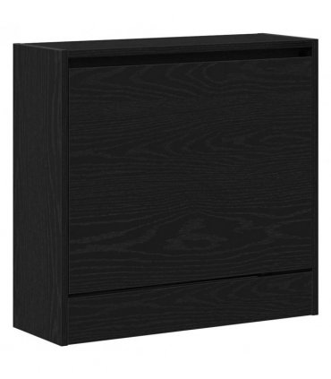 vidaXL Shoe Cabinet Black Oak 60 x 21 x 57 cm Engineered Wood