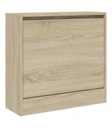 vidaXL Shoe Cabinet Sonoma Oak 60x21x57 cm Engineered Wood — Size: 60 x 21 x 57 cm