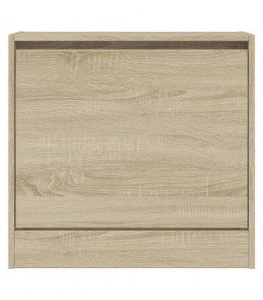 vidaXL Shoe Cabinet Sonoma Oak 60x21x57 cm Engineered Wood — Size: 60 x 21 x 57 cm