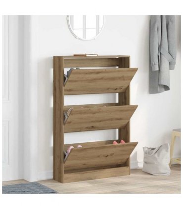 vidaXL Shoe Cabinet Artisan Oak 80 x 21 x 125.5 cm Engineered Wood