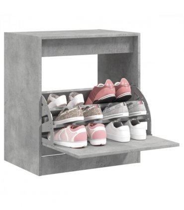 vidaXL Shoe Cabinet Concrete Grey 60x42x69 cm Engineered Wood — Size: 60 x 42 x 69 cm