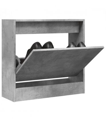 vidaXL Shoe Cabinet Concrete Grey 60x21x57 cm Engineered Wood — Size: 60 x 21 x 57 cm