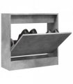 vidaXL Shoe Cabinet Concrete Grey 60x21x57 cm Engineered Wood — Size: 60 x 21 x 57 cm