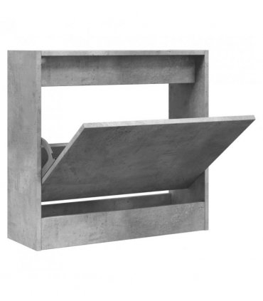vidaXL Shoe Cabinet Concrete Grey 60x21x57 cm Engineered Wood — Size: 60 x 21 x 57 cm