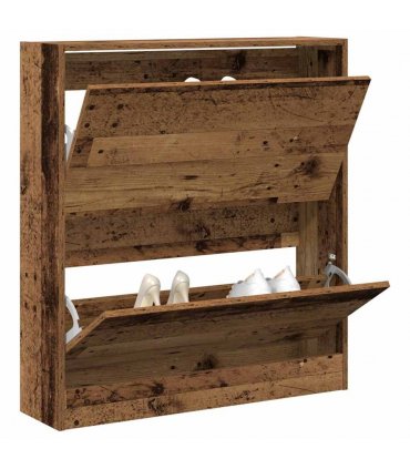 vidaXL Shoe Cabinet Old Wood 80 x 21 x 87.5 cm Engineered Wood