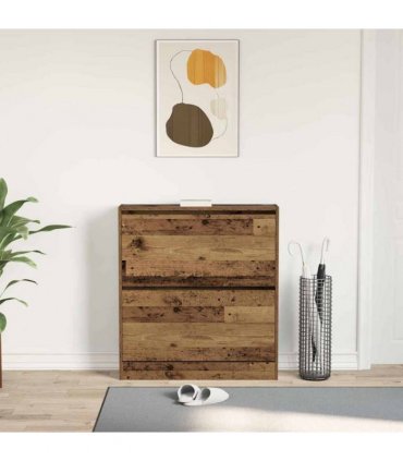 vidaXL Shoe Cabinet Old Wood 80 x 21 x 87.5 cm Engineered Wood