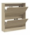 vidaXL Shoe Cabinet Sonoma Oak 80x21x87.5 cm Engineered Wood — Size: 80 x 21 x 87.5 cm