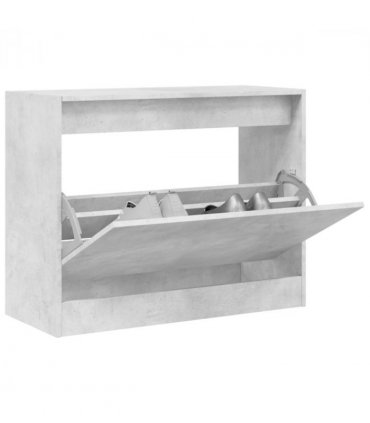 vidaXL Shoe Cabinet Concrete Grey 80x34x63 cm Engineered Wood — Size: 80 x 34 x 63 cm