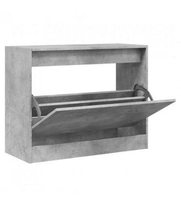 vidaXL Shoe Cabinet Concrete Grey 80x34x63 cm Engineered Wood — Size: 80 x 34 x 63 cm