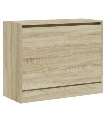 vidaXL Shoe Cabinet Sonoma Oak 80x34x63 cm Engineered Wood — Size: 80 x 34 x 63 cm