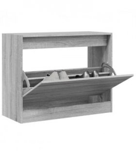 vidaXL Shoe Cabinet Grey Sonoma 80x34x63 cm Engineered Wood — Size: 80 x 34 x 63 cm