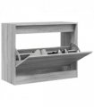 vidaXL Shoe Cabinet Grey Sonoma 80x34x63 cm Engineered Wood — Size: 80 x 34 x 63 cm