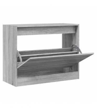 vidaXL Shoe Cabinet Grey Sonoma 80x34x63 cm Engineered Wood — Size: 80 x 34 x 63 cm