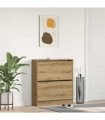 vidaXL Shoe Cabinet Smoked Oak 80 x 21 x 87.5 cm Engineered Wood — Colour: Artisan oak