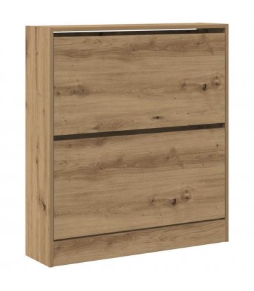 vidaXL Shoe Cabinet Smoked Oak 80 x 21 x 87.5 cm Engineered Wood — Colour: Artisan oak