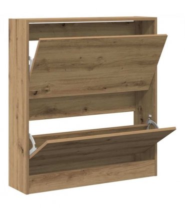 vidaXL Shoe Cabinet Smoked Oak 80 x 21 x 87.5 cm Engineered Wood — Colour: Artisan oak