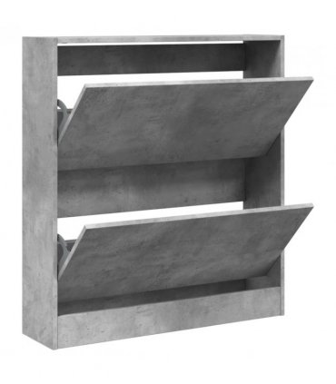 vidaXL Shoe Cabinet Concrete Grey 80x21x87.5 cm Engineered Wood — Size: 80 x 21 x 87.5 cm