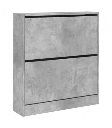 vidaXL Shoe Cabinet Concrete Grey 80x21x87.5 cm Engineered Wood — Size: 80 x 21 x 87.5 cm