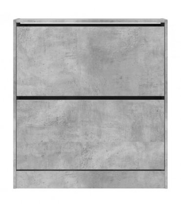 vidaXL Shoe Cabinet Concrete Grey 80x21x87.5 cm Engineered Wood — Size: 80 x 21 x 87.5 cm