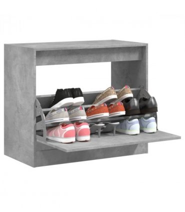 vidaXL Shoe Cabinet Concrete Grey 80x42x69 cm Engineered Wood — Size: 80 x 42 x 69 cm