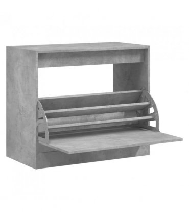 vidaXL Shoe Cabinet Concrete Grey 80x42x69 cm Engineered Wood — Size: 80 x 42 x 69 cm