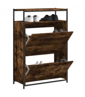 vidaXL Shoe Cabinet Smoked Oak 75x34x112 Engineered Wood