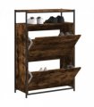 vidaXL Shoe Cabinet Smoked Oak 75x34x112 Engineered Wood