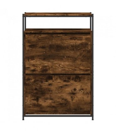 vidaXL Shoe Cabinet Smoked Oak 75x34x112 Engineered Wood
