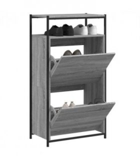 vidaXL Shoe Cabinet Grey Sonoma 60x34x112 Engineered Wood