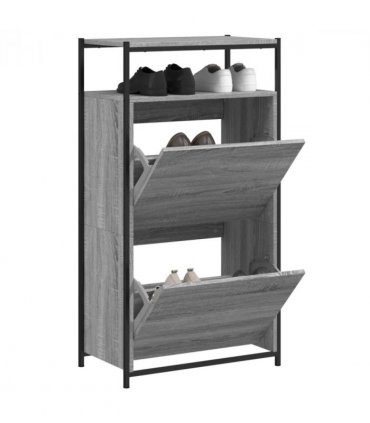 vidaXL Shoe Cabinet Grey Sonoma 60x34x112 Engineered Wood