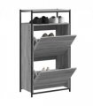 vidaXL Shoe Cabinet Grey Sonoma 60x34x112 Engineered Wood
