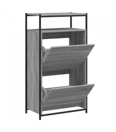 vidaXL Shoe Cabinet Grey Sonoma 60x34x112 Engineered Wood