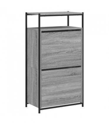vidaXL Shoe Cabinet Grey Sonoma 60x34x112 Engineered Wood