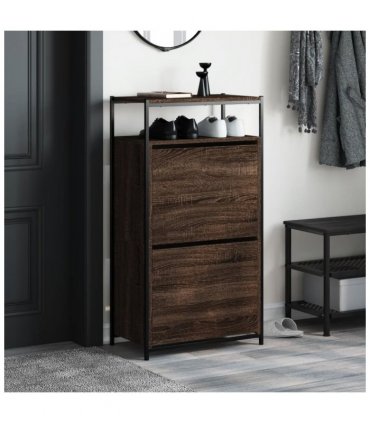vidaXL Shoe Cabinet Brown Oak 60x34x112 Engineered Wood