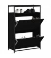 vidaXL Shoe Cabinet | Black | Engineered Wood | Compact | Shoe Cabinet