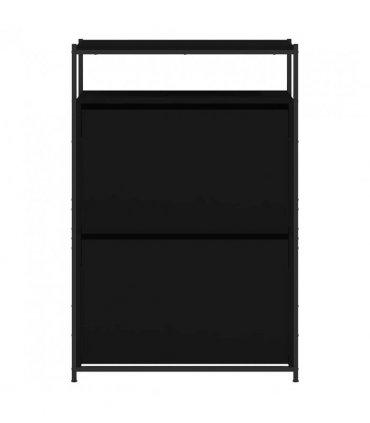 vidaXL Shoe Cabinet | Black | Engineered Wood | Compact | Shoe Cabinet