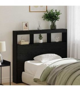 vidaXL Headboard Black Oak 120 x 17 x 102 cm Engineered Wood