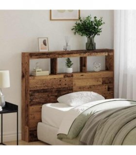 vidaXL Headboard with Shelf Old Wood 120 x 17 x 102 cm Engineered Wood