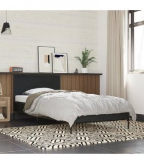 vidaXL Bed Frame without Mattress Black 90x200 cm — Size: 90 x 200 cm — V0672049385