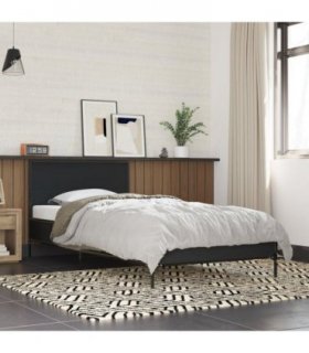vidaXL Bed Frame without Mattress Black 75x190 cm Small Single — Size: 75 x 190 cm — V0672049397