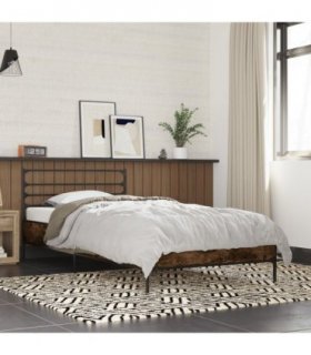 vidaXL Bed Frame without Mattress Smoked Oak 90x200 cm — Size: 90 x 200 cm — V0672049412