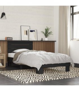 vidaXL Bed Frame without Mattress Black 90x200 cm — Size: 90 x 200 cm — V0672049429