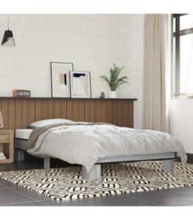 vidaXL Bed Frame without Mattress Grey Sonoma 90x200 cm — Size: 90 x 200 cm — V0672049455