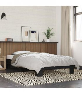 vidaXL Bed Frame without Mattress Black 75x190 cm Small Single — Size: 75 x 190 cm — V0672049459