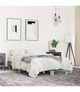 vidaXL Bed Frame without Mattress Grey Sonoma 120x200 cm — Size: 120 x 200 cm — V0672049460